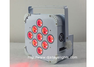 9pcsX18w LED DMX無線LEDの標準の缶、再充電可能な導かれた段階ライト