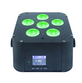 Djは軽い電池のクォードのrgbwaの紫外線結婚のための6in1標準ライト6x18w電池の無線dmxによって導かれるuplightを上演します 