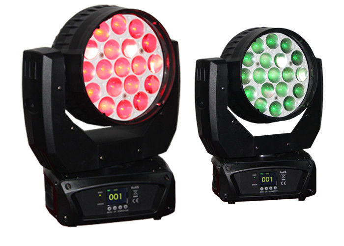 540°Pan 270°Tilt 19pcs 12W RGBW 4in1 LED 移動ヘッドライト ズーム ウォッシュ 移動ヘッドライト